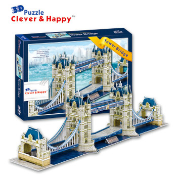 2014 new clever&amp;happy land 3d puzzle model Tower Bridge adult puzzle diy model for boy paper learning &amp; education