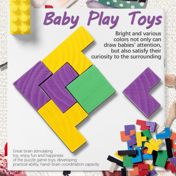 Baby Wooden Tetris Puzzles Toys Colorful Jigsaw Board Kids Children Magination Intellectual Educational Toys For Children Gift