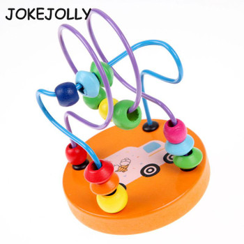 Early Learning Toy Children Kids Baby Colorful Wooden Mini Around Beads Educational Mathematics Toy Random Color WYQ