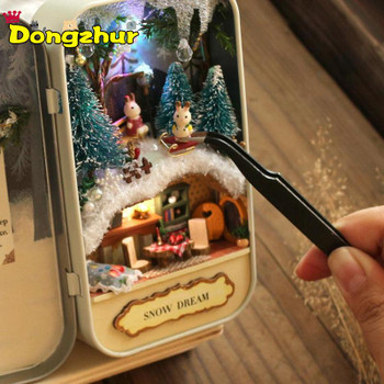Dongzhur High Quality DIY Cottage Box Theater Handmade Building Toy House Assembly Handcraft Villa Model Rabbit 5 Styles