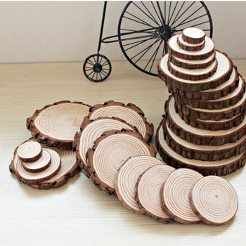 10Pc Coasters Pine Wood Multi-size Slices Rustic Tree Branch Slices For Craft Natural Wood  Decor Slices High 5mm