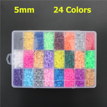 24 Colors 4600pcs 5mm Hama Beads Set Toy DIY Puzzle Hama Beads Pegboads Building Kits Toys For Children Template