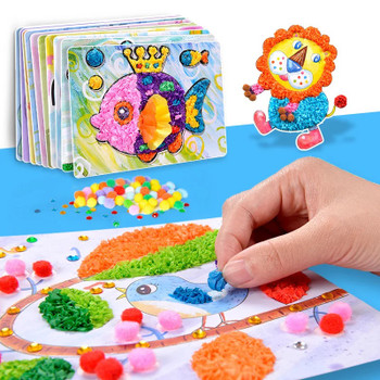 Child 3D DIY Hand Drawing Painting and Imagination Training Toy Stickers Painted Paper Toys Creativity Kit Perfect Kids Gift