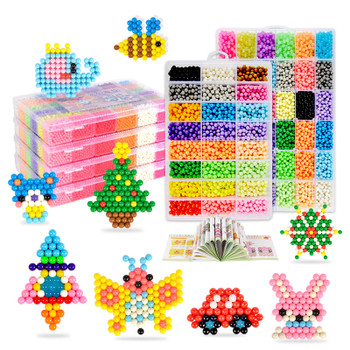  1 set Magic Beads DIY Puzzles for children colorful Water mist perler beads 3d puzzle 1000 pieces pieducational montessori toy