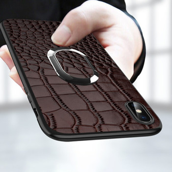 Luxury Crocodile Texture Phone cases For iPhone XS Max XR X 6 6S 7 8 Plus Leather Cover Magnetic Suction Ring Bracket fundas