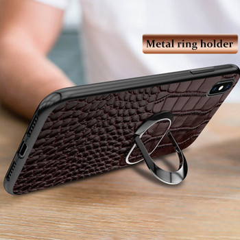 Luxury Crocodile Texture Phone cases For iPhone XS Max XR X 6 6S 7 8 Plus Leather Cover Magnetic Suction Ring Bracket fundas