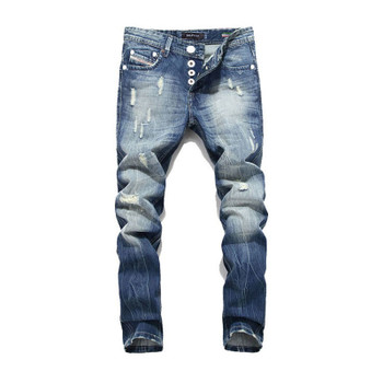 2017 New Arrival Fashion Balplein Brand Men Jeans  Washed Printed Jeans For Men Casual Pants Italian Designer Jeans Men!B982