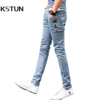 New Korean Style Men Jeans Grey Slim Skinny Man Biker Jeans with Zippers Designer Stretch Fashion Casual Pants Pencils Trousers
