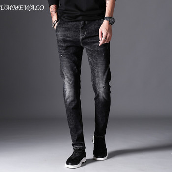 UMMEWALO Black Skinny Jeans Men Winter Autumn Stretch Denim Jeans Man Elastic Casual Slim Jean Pants Male Quality Jeans Homme