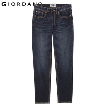 Giordano Men Stretchy Jeans Slim Tapered Jeans for Men Brand Washed Denim Pants Quality Clothing for Men