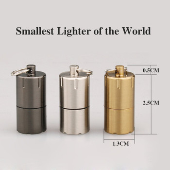 Mini Compact Kerosene Lighter Capsule Gasoline Lighter Inflated Key Chain Petrol Lighter Grinding Wheel Lighter Outdoor Tools