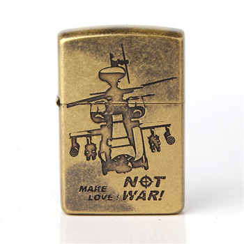 Copper engraving material fighter pattern surface metal lighter kerosene lighter