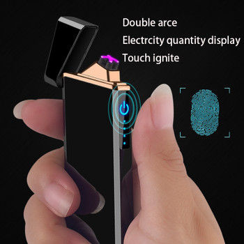 Plasma Lighter USB Windproof Electronic Lighter Rechargable Cigarette Ignitor For Smoking Free Laser Logo