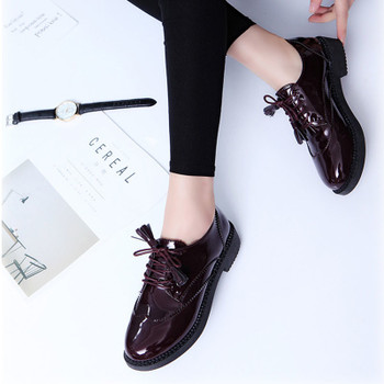 Women Flats new British Style Oxford Shoes Women Spring Soft Leather Casual Shoes Retro Tassel Lace Up Women flat Shoes ALF211