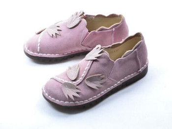 HUIFENGAZURRCS-National wind handmade Genuine leather shoes,literary and artistic women shoes flat bottom leisure single shoes