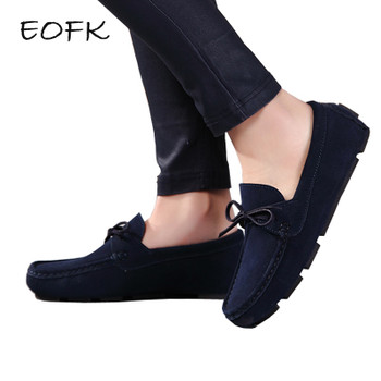 EOFK Brand Autumn Women Loafers Moccasin homme Casual Suede Leather Shoes Moccasins Slip On Woman Shoes Mocasines