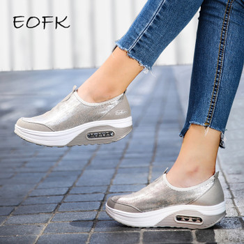 EOFK Women Flat Platform Shoes Woman Loafers Fashion Women's Slip On Shallow Swing Casual Shoes Women Flats zapatos de mujer