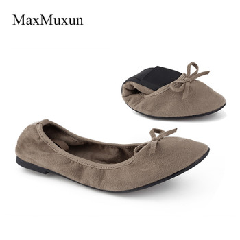 Maxmuxun Women Winter Black Foldable Ballet Flats Elastic Bowtie Ballerina Dolly Shoes After Party Flats For Dance Wedding Guest