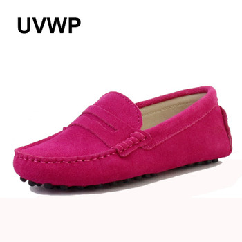 2019 Shoes Women 100% Genuine Leather Women Flat Shoes Casual Loafers Slip On Women's Flats Shoes Moccasins Lady Driving Shoes