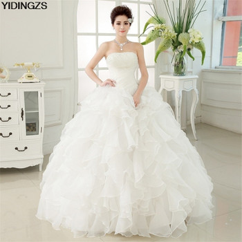 YIDINGZS Romantic Red Wedding Dress Sweetheart Organza Pearls Ruched Wedding Dresses Beautiful Party Ball Gown