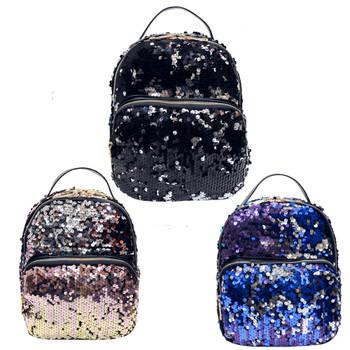 MOJOYCE New Arrival Women All-match Bag PU Leather Sequins Backpack Girls Small Travel Princess Bling Backpacks