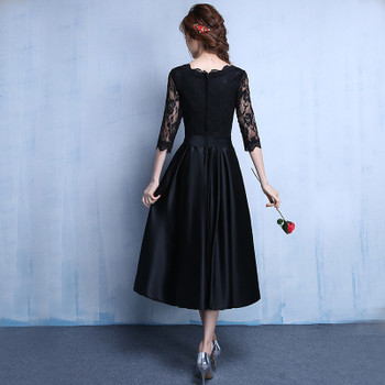 DongCMY 2018 Lace new fashion Black color plus size Robe De Roiree party short evening dresses