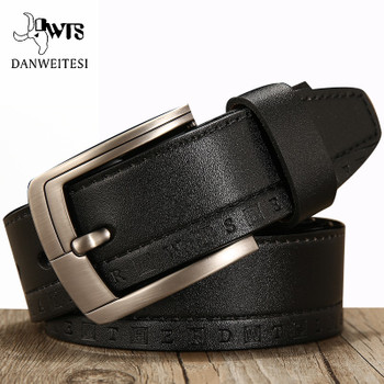 Men's belt 100% leather belt men male genuine leather strap luxury pin buckle casual men's belt Cummerbunds ceinture homme[DWTS]