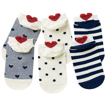 3pairs Women Socks Red Heart Cute College Wind Simple Basic Funny Female Socks Warm Cotton Spring Summer Harajuku Sox Girl Socks
