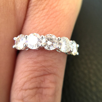 14K White Gold Moissanite Ring 1.5CTW F Color Engagement Ring Test Positive Moissanite Band Diamond Wedding Jewelry For Bride