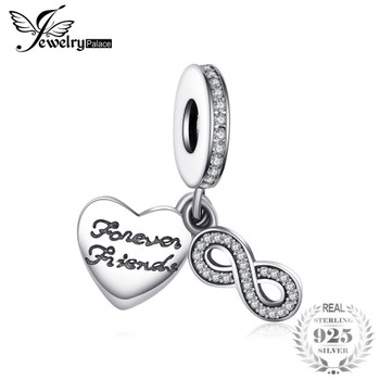 Jewelrypalace 925 Sterling Silver Infinity Friendship Cubic Zirconia Charm Bracelets Gifts For Women Trendy Jewelry Nice Present