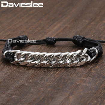 Bat Charm Bracelet for Men Women Lava Bead Double Layer Bracelet Stainless Steel Curb Cuban Chain DLBF09AB