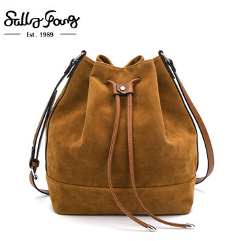 Newest Brown Bucket Women Shoulder Bag Faux Suede Famous Brand Designer Handbags Ladies Bags Female Crossbody Bags |HD-70186