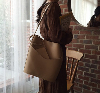 Fashion pu leather women's  bucket bag  large capacity composite bag hot female casual shoulder vintage messenger bag qici892