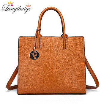 LANYIBAIGE 2018 Women Crocodile Pattern Handbag Designer Leather Large Shoulder Bag Female Fashion Messenger Bag Totes Bolsas