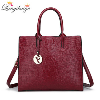 LANYIBAIGE 2018 Women Crocodile Pattern Handbag Designer Leather Large Shoulder Bag Female Fashion Messenger Bag Totes Bolsas