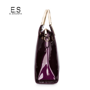Patent Leather Shoulder Bags For Women 2018 Elegant Fashion Handbag Tote Bag Womens High Quality Saffiano Shoulder Bag Black