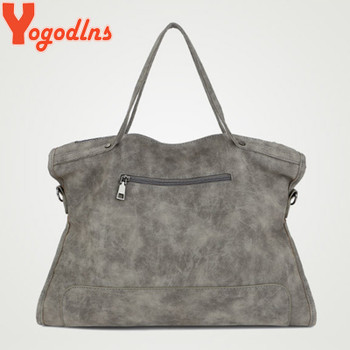 Yogodlns Vintage Rivet Nubuck Leather Women Handbags Tassel Messenger Bags Tote Female Large Capacity Shoulder Bag Crossbody Bag