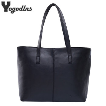 All Match Fashion Leather Handbag Simple Style Shoulder Bags for Women Gray /Black Large Capacity Casual Tote Bags High Quality