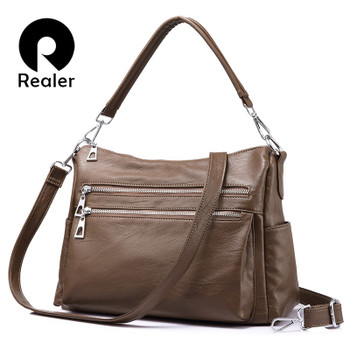 Realer women shoulder bags female handbag high quality crossbody bags for women totes multiple pockets for business top-handle