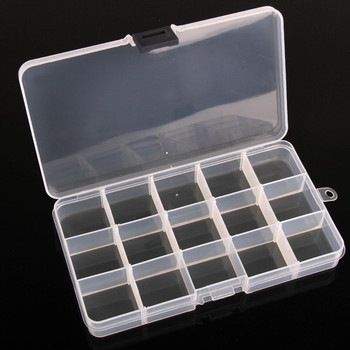 New Adjustable 1 PC 15 Cells Compartment Plastic Storage Box Case Jewelry Bead Tiny Stuff Container
