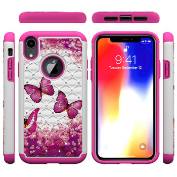 Ultra Hybrid Case for Iphone X Xs Xr Max 8 7 6 6s Plus Soft Silicon Tpu + Glitter Rhinestone Hard PC Back Cover for Apple X R S