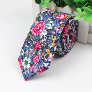 Cotton Flower Tie Men's Colourful Floral Ties Necktie Narrow Paisley Slim Skinny Cravate Narrow Thick Neckties