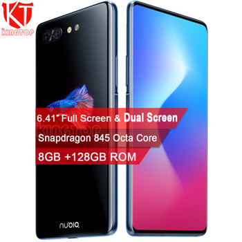 New ZTE Nubia X Mobile Phone 8GB+128GB Snapdragon 845 Octa Core 6.26+5.1 inch Dual Screen 16+24MP Camera 3800mAh Fingerprint