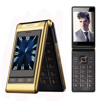 TKEXUN G10 3.0" Double Dual Screen Dual SIM Long Standby Touch Screen FM Senior Phone Flip Mobile Phone for Old People P063