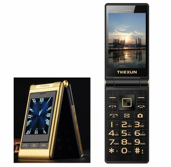 gift 3.0" dual Screen cell phones speed dial one-key SOS call FM senior touch mobile phone Russian keyboard button TKEXUN G10