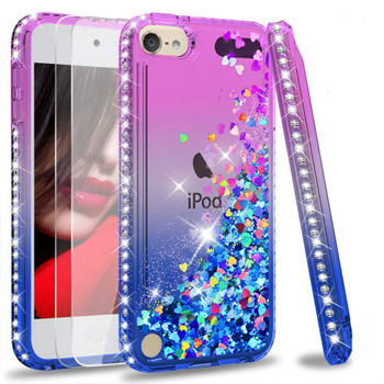 Bling Diamond Glitter Case For Apple iPod Touch 6 Coque For Apple iPod Touch 5 Liquid Quicksand Floating Sparkle Flowing Cover