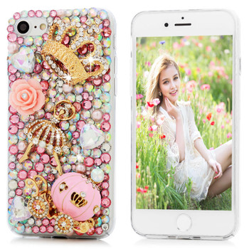 YOKIRIN Bling Rhinestone Case For iPhone 7 Luxury 3D Handmade Diamond Glitter Crystal Hard PC Clear Back Cover For iPhone 7