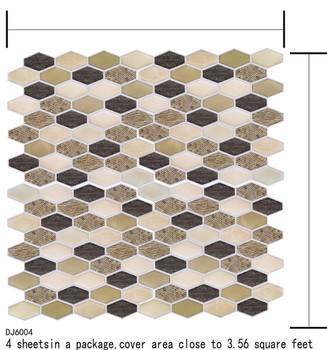 Vinyl Tile For Kitchen Backsplash, Self-adhesive Wall Tile(Beige, 10 Sheets) High Quality 3D Wallpaper 