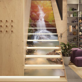 Colomac 3d 13pcs waterproof stair floor stickers renovation adhesive living room DIY home decor poster stairway stickers