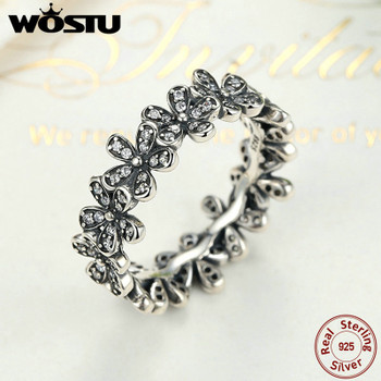 High Quality 100% 925 Sterling Silver Dazzling Daisy Meadow Stackable Ring For Women Luxury Original Jewelry Gift FB7122